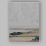Minimalist Serene Lake Rolling Hills Neutral Landscape Canvas Wall Art Print Decor Picture Ready to Hang