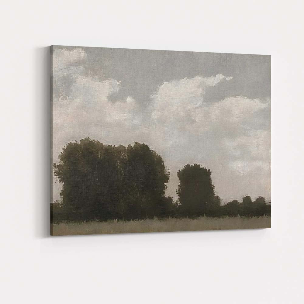 Minimalist Moody Woodland Silhouette Cloudscape Landscape Canvas Wall Art Print Decor Picture Ready to Hang