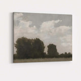 Minimalist Moody Woodland Silhouette Cloudscape Landscape Canvas Wall Art Print Decor Picture Ready to Hang