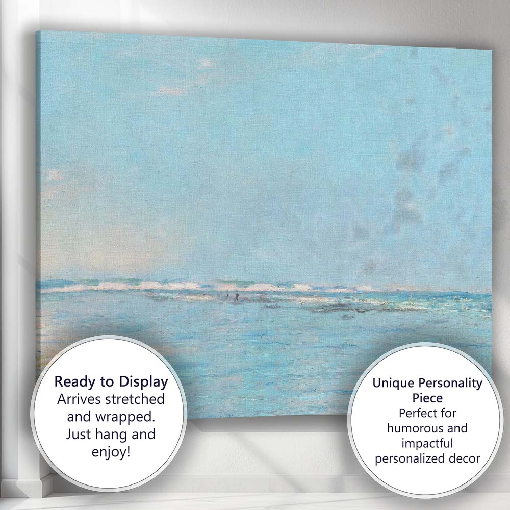 Calm Blue Ocean Horizon Minimalist Coastal Seascape Canvas Wall Art Print Decor Picture Ready to Hang