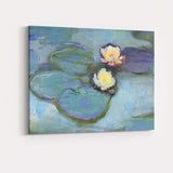 Impressionist Water Lily Pond Floral Botanical Painting Canvas Wall Art Print Decor Picture Ready to Hang