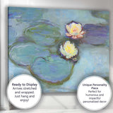 Impressionist Water Lily Pond Floral Botanical Painting Canvas Wall Art Print Decor Picture Ready to Hang