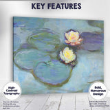 Impressionist Water Lily Pond Floral Botanical Painting Canvas Wall Art Print Decor Picture Ready to Hang