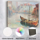 Venetian Gondola Canal Sunlit Cityscape Impressionist Canvas Wall Art Print Decor Picture Ready to Hang