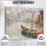 Venetian Gondola Canal Sunlit Cityscape Impressionist Canvas Wall Art Print Decor Picture Ready to Hang