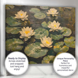 White Water Lily Pond Botanical Oil Painting Canvas Wall Art Print Decor Picture Ready to Hang
