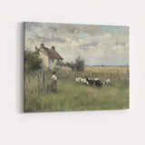 Rustic Countryside Farmhouse Sheep Pasture Landscape Canvas Wall Art Print Decor Picture Ready to Hang