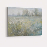 Dreamy Misty Wildflower Meadow Impressionist Landscape Canvas Wall Art Print Decor Picture Ready to Hang