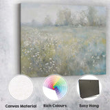 Dreamy Misty Wildflower Meadow Impressionist Landscape Canvas Wall Art Print Decor Picture Ready to Hang