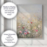 Pastel Wildflower Meadow Soft Floral Impressionist Canvas Wall Art Print Decor Picture Ready to Hang