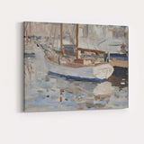 Coastal Harbour Fishing Boat Impressionist Marina Canvas Wall Art Print Decor Picture Ready to Hang
