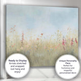 Delicate Summer Wildflower Meadow Pastel Botanical Landscape Canvas Wall Art Print Decor Picture Ready to Hang