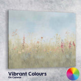Delicate Summer Wildflower Meadow Pastel Botanical Landscape Canvas Wall Art Print Decor Picture Ready to Hang