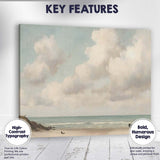 Peaceful Sandy Beach with Lone Boat Coastal Impressionist Canvas Wall Art Print Decor Picture Ready to Hang