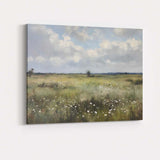 Wildflower Meadow Open Countryside Landscape Impressionist Canvas Wall Art Print Decor Picture Ready to Hang