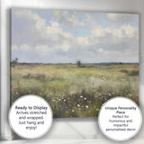 Wildflower Meadow Open Countryside Landscape Impressionist Canvas Wall Art Print Decor Picture Ready to Hang