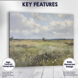 Wildflower Meadow Open Countryside Landscape Impressionist Canvas Wall Art Print Decor Picture Ready to Hang