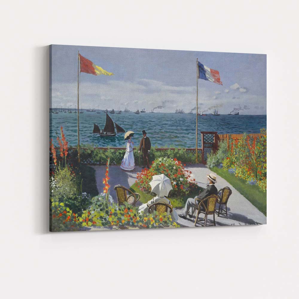 Monet Elegant Seaside Garden Coastal Promenade Canvas Wall Art Print Decor Picture Ready to Hang