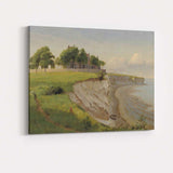 Peaceful Clifftop House Coastal Landscape Oil Painting Canvas Wall Art Print Decor Picture Ready to Hang