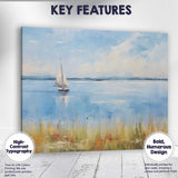 Peaceful Sailboat Calm Coastal Waters Landscape Canvas Wall Art Print Decor Picture Ready to Hang