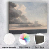 Dramatic Storm Clouds Over Calm Sea Minimalist Seascape Canvas Wall Art Print Decor Picture Ready to Hang