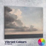 Dramatic Storm Clouds Over Calm Sea Minimalist Seascape Canvas Wall Art Print Decor Picture Ready to Hang