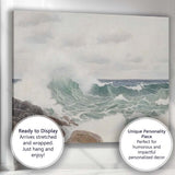 Coastal Ocean Waves Rocky Shore Seascape Impressionist Canvas Wall Art Print Decor Picture Ready to Hang