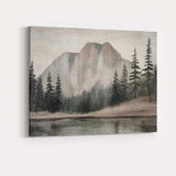 Misty Mountain Forest Lake Monochrome Landscape Canvas Wall Art Print Decor Picture Ready to Hang