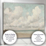 Tranquil Sandy Beach Sailboat Coastal Seascape Canvas Wall Art Print Decor Picture Ready to Hang