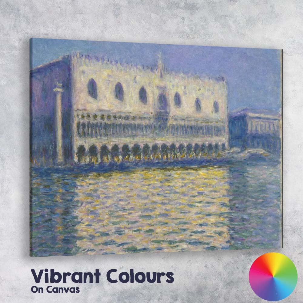 Venetian Palace Reflections Impressionist Canal Painting Canvas Wall Art Print Decor Picture Ready to Hang