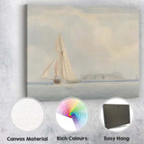 Minimalist Sailing Boat Coastal Seascape Soft Neutral Watercolour Canvas Wall Art Print Decor Picture Ready to Hang