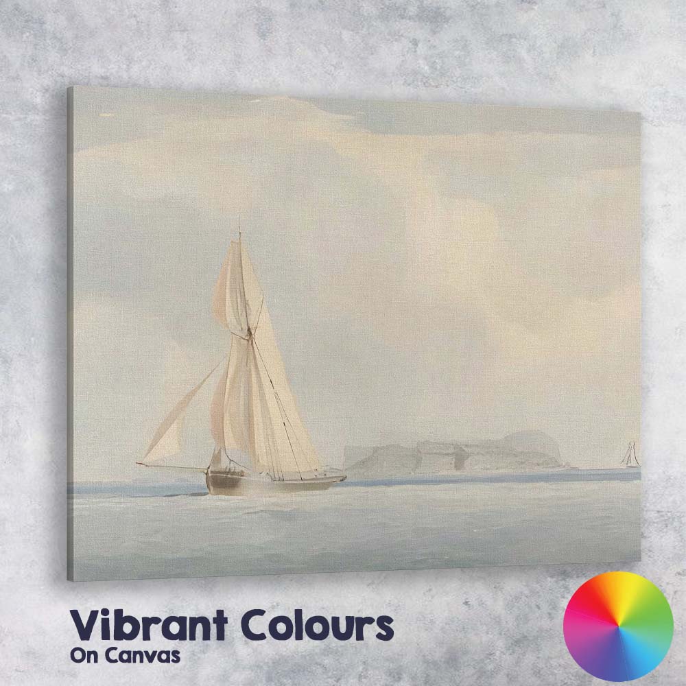 Minimalist Sailing Boat Coastal Seascape Soft Neutral Watercolour Canvas Wall Art Print Decor Picture Ready to Hang