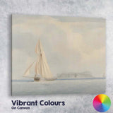 Minimalist Sailing Boat Coastal Seascape Soft Neutral Watercolour Canvas Wall Art Print Decor Picture Ready to Hang