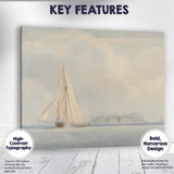 Minimalist Sailing Boat Coastal Seascape Soft Neutral Watercolour Canvas Wall Art Print Decor Picture Ready to Hang