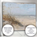 Abstract Coastal Shoreline Neutral Textured Seascape Canvas Wall Art Print Decor Picture Ready to Hang
