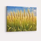 Golden Wheat Field Rustic Countryside Oil Painting Canvas Wall Art Print Decor Picture Ready to Hang
