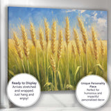 Golden Wheat Field Rustic Countryside Oil Painting Canvas Wall Art Print Decor Picture Ready to Hang