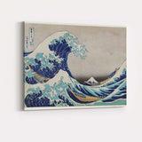 Japanese Great Wave Mount Fuji Ukiyoe Ocean Woodblock Style Canvas Wall Art Print Decor Picture Ready to Hang