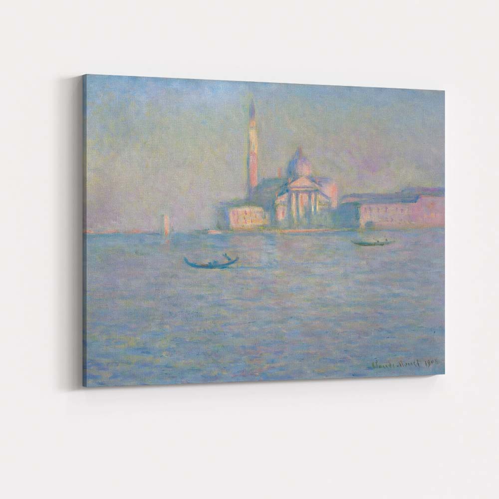 Soft Impressionist Venice Grand Canal Waterscape Gondola Scene Canvas Wall Art Print Decor Picture Ready to Hang