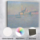 Soft Impressionist Venice Grand Canal Waterscape Gondola Scene Canvas Wall Art Print Decor Picture Ready to Hang