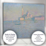 Soft Impressionist Venice Grand Canal Waterscape Gondola Scene Canvas Wall Art Print Decor Picture Ready to Hang