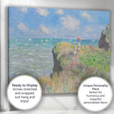 Impressionist Coastal Cliff Walk Seaside Wildflowers Ocean View Canvas Wall Art Print Decor Picture Ready to Hang