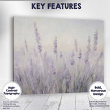 Minimalist Lavender Field Soft Botanical Floral Canvas Wall Art Print Decor Picture Ready to Hang