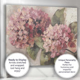 Soft Pink Hydrangea Floral Impressionist Oil Painting Canvas Wall Art Print Decor Picture Ready to Hang