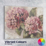 Soft Pink Hydrangea Floral Impressionist Oil Painting Canvas Wall Art Print Decor Picture Ready to Hang