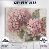 Soft Pink Hydrangea Floral Impressionist Oil Painting Canvas Wall Art Print Decor Picture Ready to Hang