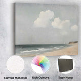 Minimalist Tranquil Sandy Beach Soft Coastal Seascape Canvas Wall Art Print Decor Picture Ready to Hang