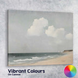 Minimalist Tranquil Sandy Beach Soft Coastal Seascape Canvas Wall Art Print Decor Picture Ready to Hang