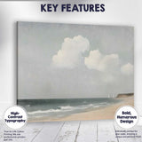 Minimalist Tranquil Sandy Beach Soft Coastal Seascape Canvas Wall Art Print Decor Picture Ready to Hang