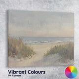 Soft Coastal Sand Dunes Beach Seascape Landscape Canvas Wall Art Print Decor Picture Ready to Hang